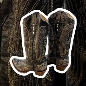 Black cross cowboy boots